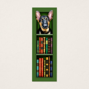 German Shepherd Puppy Green Bookmark