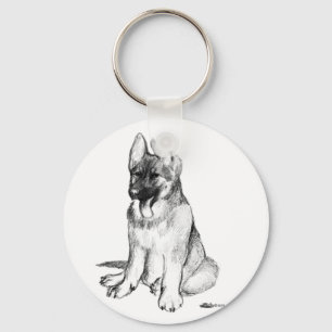 German Shepherd Puppy Key Ring