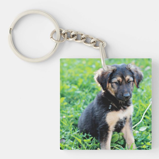 German Shepherd Puppy Key Ring (Front)