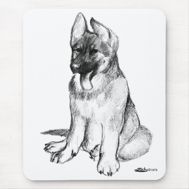 German Shepherd Puppy Mouse Pad (Front)