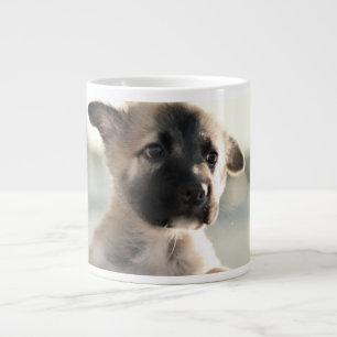 German Shepherd Puppy Over Ledge Large Coffee Mug
