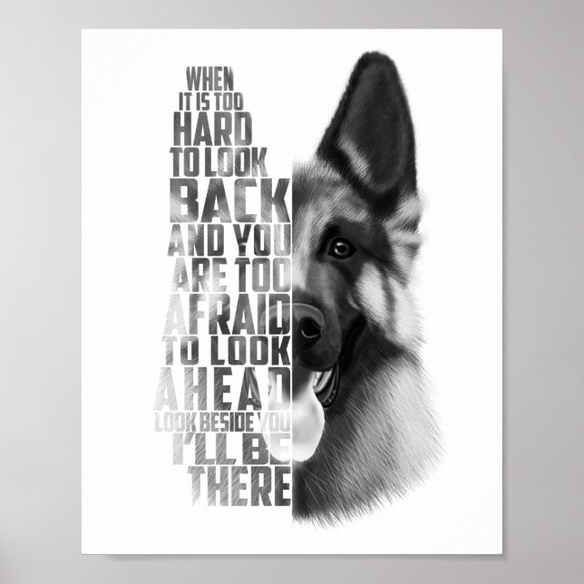 German Shepherd Quote, German Shepherd Poster  (Front)