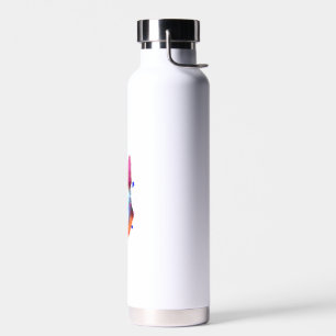 German Shepherd Rainbow Watercolor Paint Splatter Water Bottle