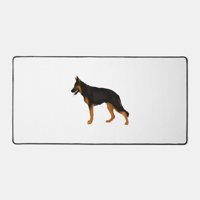 German Shepherd Red  Black Blanket  Desk Mat (Front)