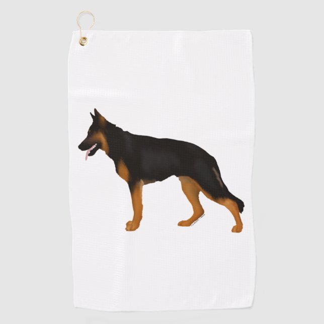 German Shepherd Red  Black Blanket  Golf Towel (Front)
