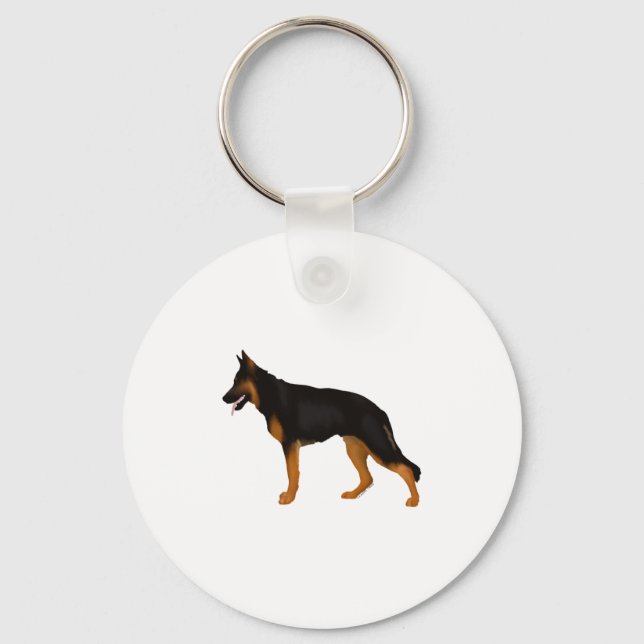 German Shepherd Red  Black Blanket  Key Ring (Front)