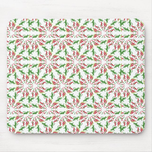 German Shepherd red green Mouse Pad (Front)