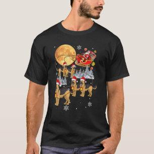 German Shepherd Reindeer Christmas Santa Riding Do T-Shirt