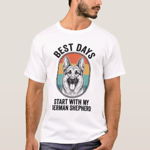 German Shepherd Retro Art Vintage Dog Lover Design T-Shirt