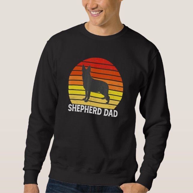 German Shepherd - Retro Shepherd Dad Shepard Dog Sweatshirt (Front)
