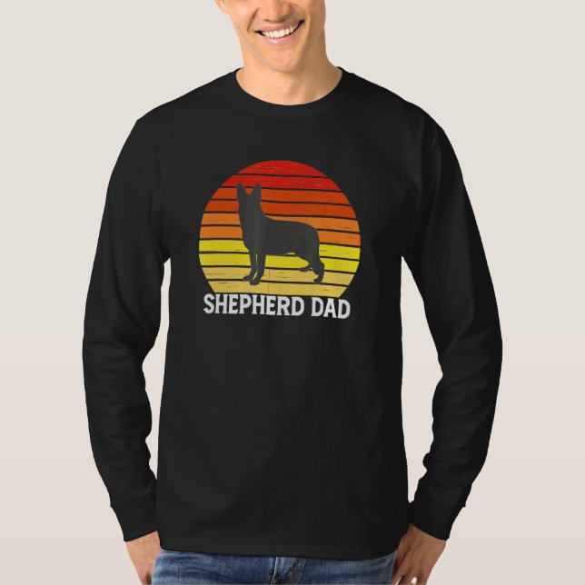 German Shepherd - Retro Shepherd Dad Shepard Dog T-Shirt (Front)