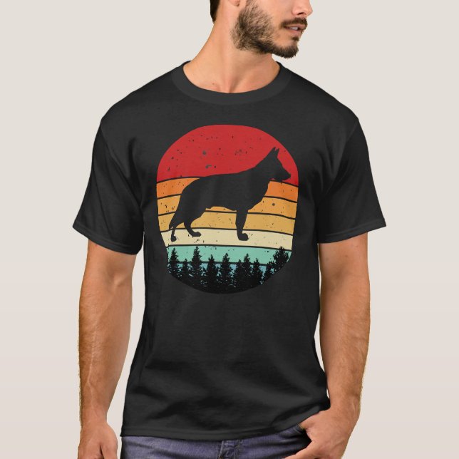 German Shepherd Retro Vintage T-Shirt (Front)