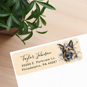 German Shepherd Return Address Label