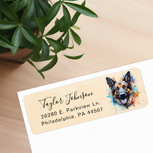 German Shepherd Return Address Label