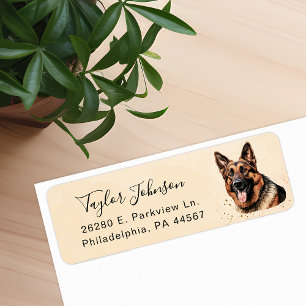German Shepherd Return Address Label