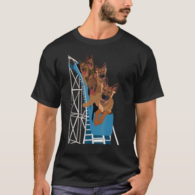 German Shepherd   Roller Coaster Dog T-Shirt (Front)