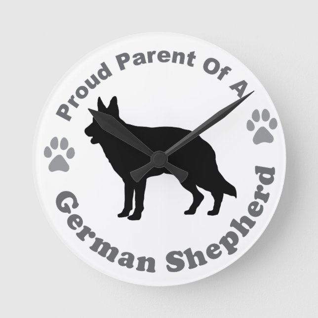 German Shepherd Round Clock (Front)