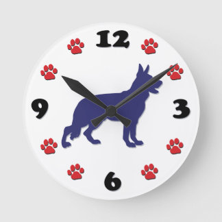 German Shepherd Round Clock
