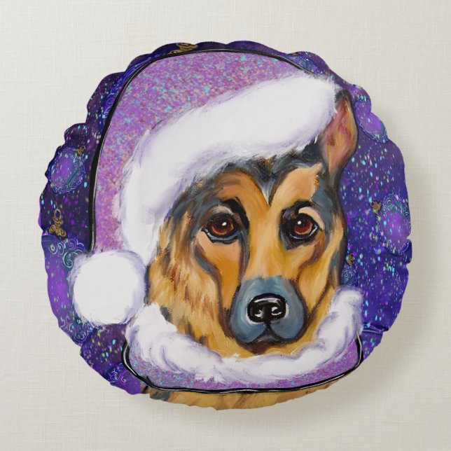GERMAN SHEPHERD ROUND CUSHION (Front)