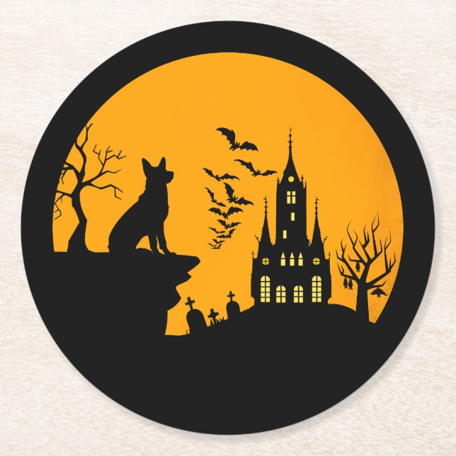 German Shepherd        Round Paper Coaster (Front)