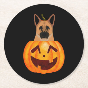 German Shepherd Round Paper Coaster