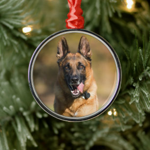 German Shepherd Running Metal Tree Decoration