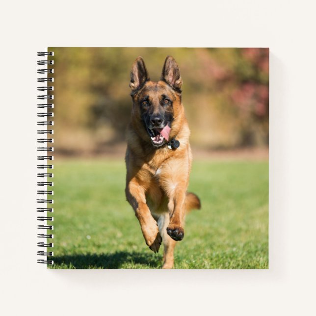 German Shepherd Running Notebook (Front)