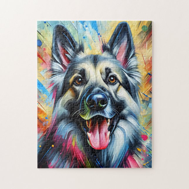 German Shepherd Sable Dog Acrylic Print Dog Lover Jigsaw Puzzle (Vertical)