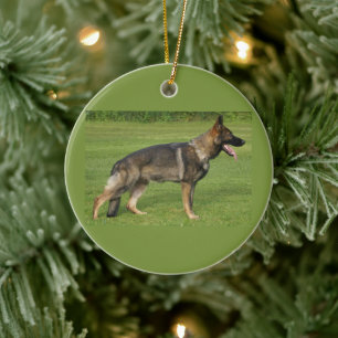 German Shepherd Sable Full Ceramic Tree Decoration