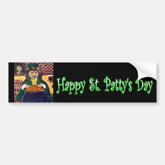 German Shepherd Saint Patty Bumper Sticker (Front)