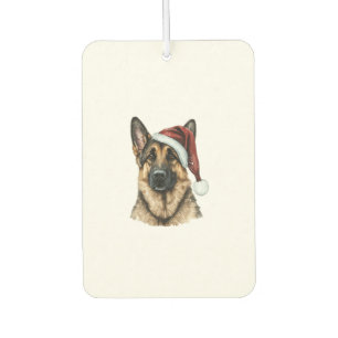 German Shepherd Santa Claus Dog Christmas Car Air Freshener
