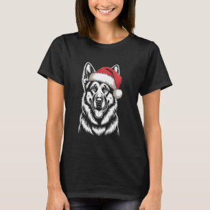 German Shepherd Santa Hat Christmas Dog Holiday Hu T-Shirt