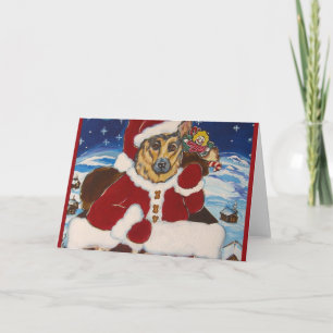 German Shepherd Santa Holiday Card