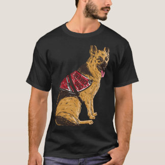 German Shepherd Service Dog Illustration T-Shirt