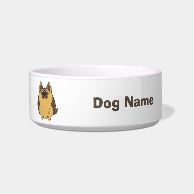 German shepherd "Shepa Tama (Long)"<名入れ> Bowl (Front)