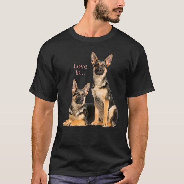 German Shepherd Shepard Dog Mum Dad Love Pet   8 T-Shirt (Front)