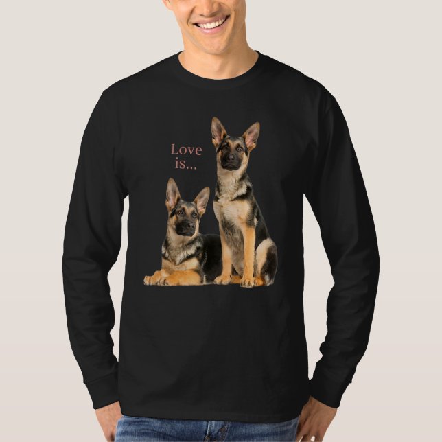 German Shepherd Shepard Dog Mum Dad Love Pet   8 T-Shirt (Front)