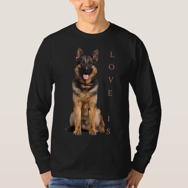 German Shepherd Shepard Dog Mum Dad Love Pet Puppy T-Shirt (Front)