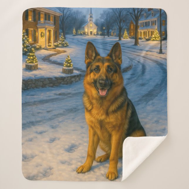 German Shepherd Sherpa Blanket (Front)