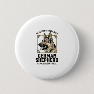 German Shepherd Shirt for Dog Lovers Vintage Engra 6 Cm Round Badge