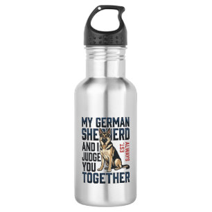 German Shepherd Shirt Funny Dog Lover Vintage Engr 532 Ml Water Bottle