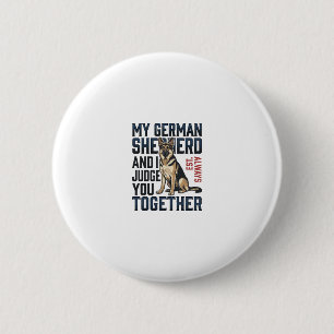 German Shepherd Shirt Funny Dog Lover Vintage Engr 6 Cm Round Badge