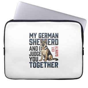 German Shepherd Shirt Funny Dog Lover Vintage Engr Laptop Sleeve