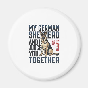 German Shepherd Shirt Funny Dog Lover Vintage Engr Magnet