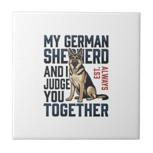German Shepherd Shirt Funny Dog Lover Vintage Engr Tile