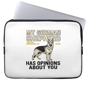 German Shepherd Shirt Funny Vintage Engraving Dog Laptop Sleeve