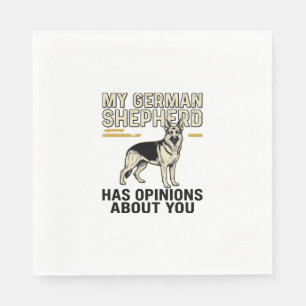 German Shepherd Shirt Funny Vintage Engraving Dog  Napkin