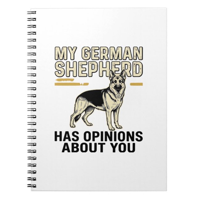 German Shepherd Shirt Funny Vintage Engraving Dog  Notebook (Front)
