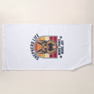 German Shepherd Shirt Retro Engraving Dog Lover Gr Beach Towel