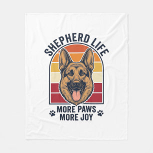 German Shepherd Shirt Retro Engraving Dog Lover Gr Fleece Blanket